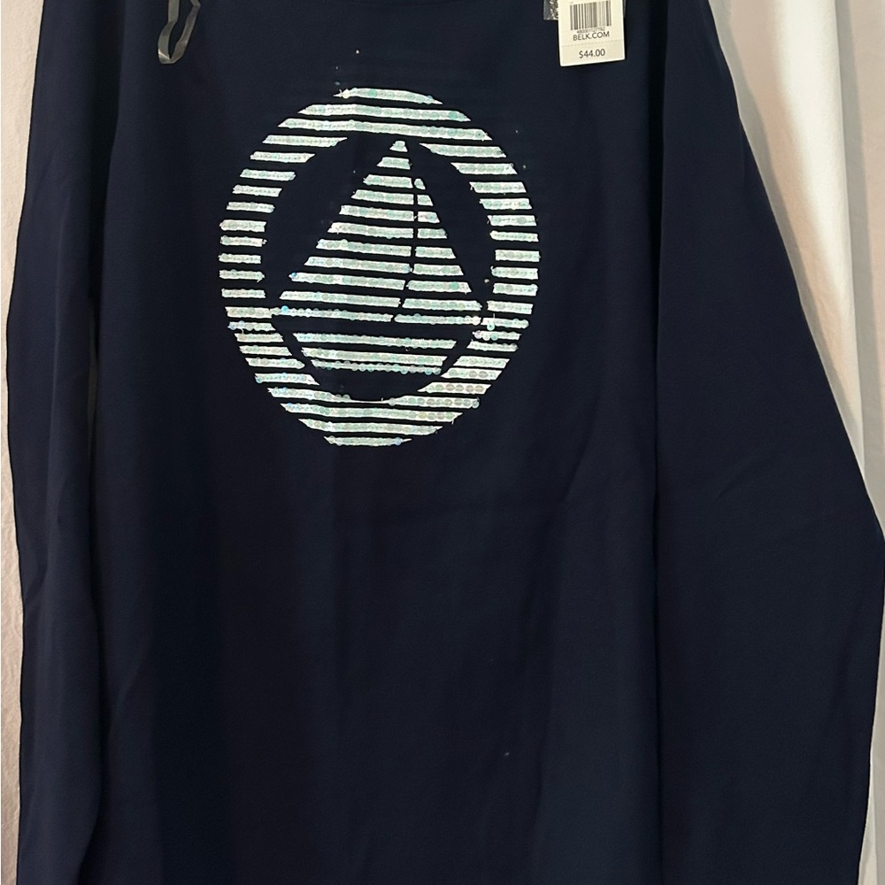 Kim Rogers Blue Crewneck Sweater with Logo